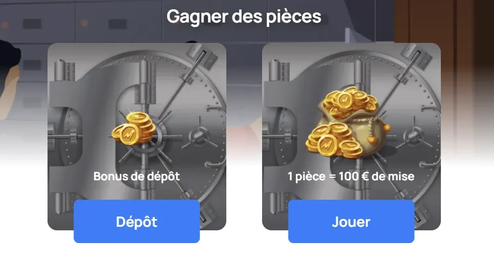 Boutique de Millionz Casino : bonus de dépôt et une pièce pour 100&nbsp;€ de mise